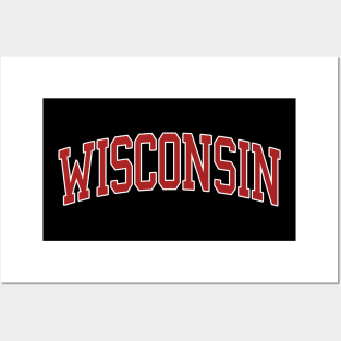 Wisconsin - college university font letters football basketball baseball softball volleyball hockey lover fan player christmas birthday gift for men women kids mothers fathers day dad mom vintage retro Posters and Art